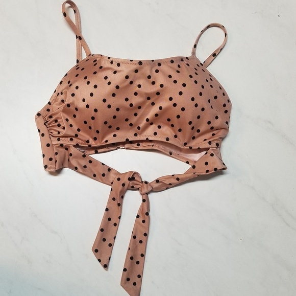 NWOT 2 piece pink and black polka dot bikini - Picture 2 of 8